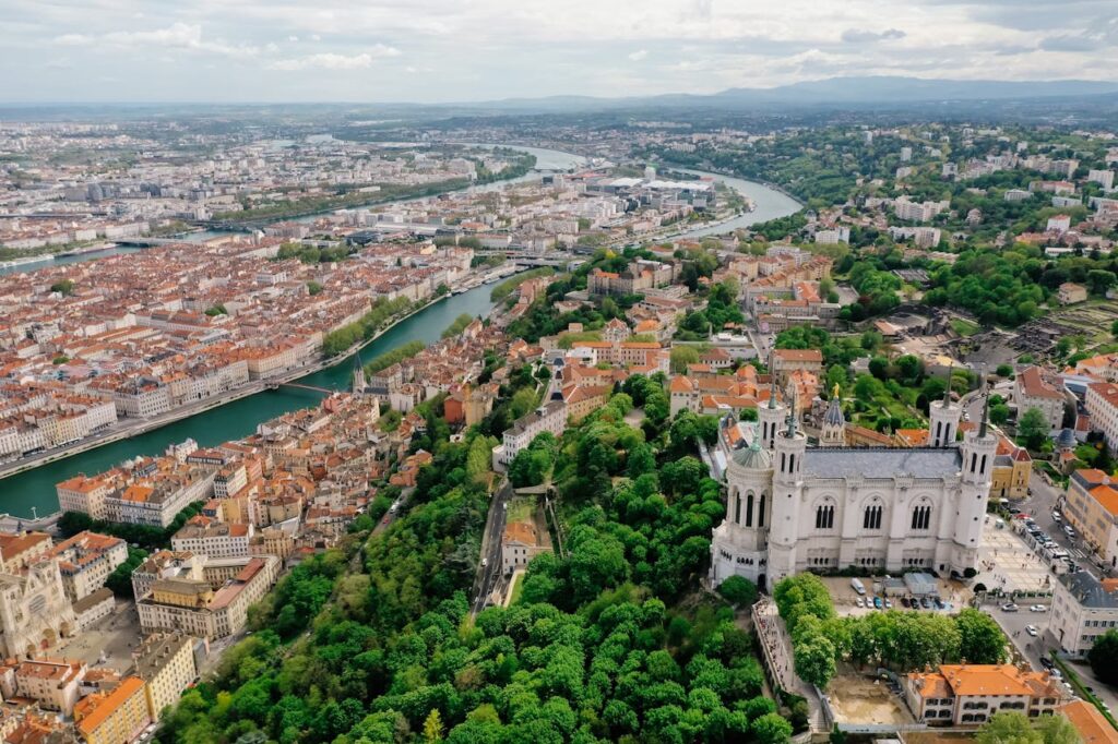 Foro aérea de Lyon, France;