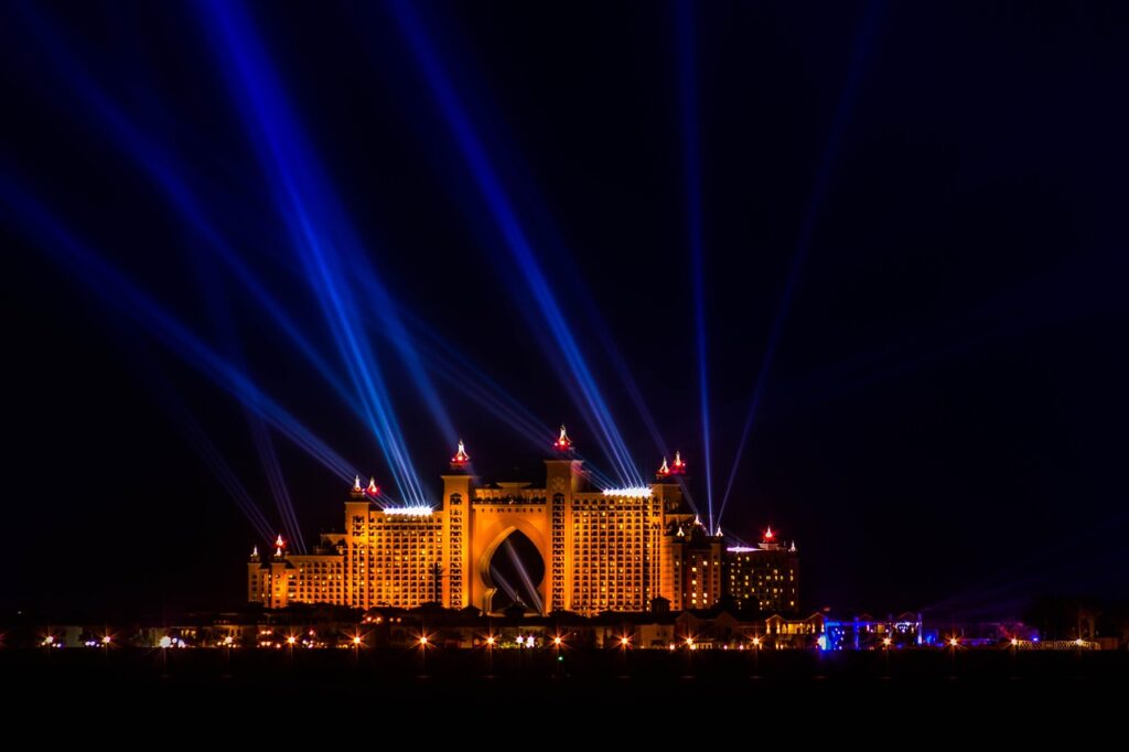 Abu Dhabi foto noturna. 