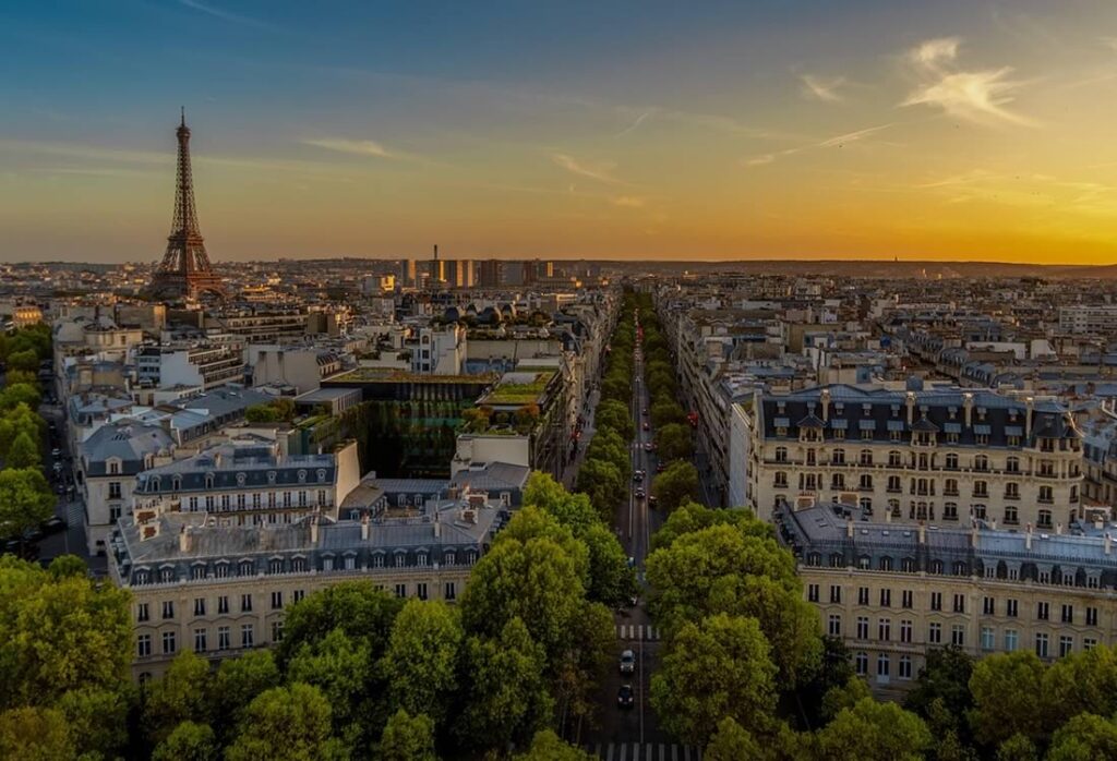Por do Sol, París, Torre Eiffel;