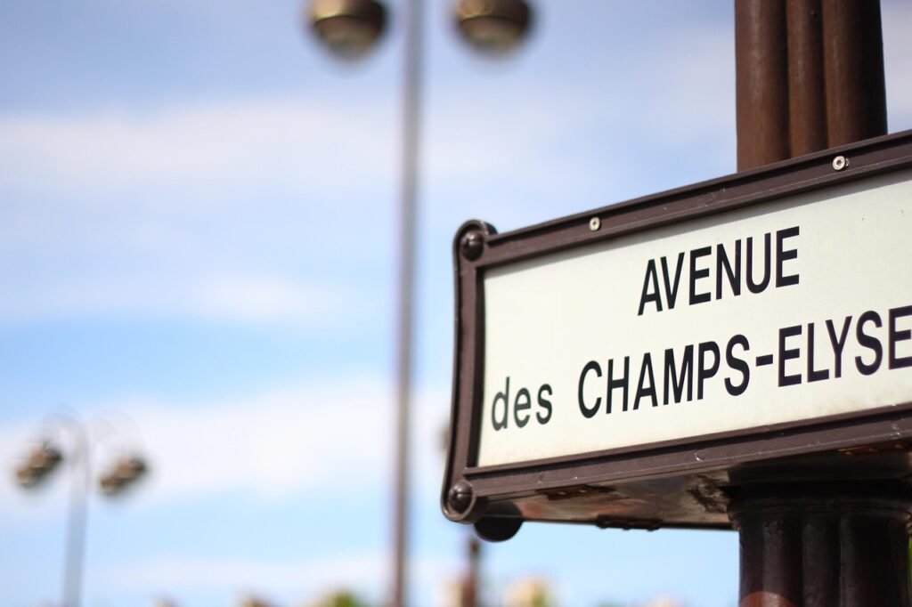Placa da Avenue Champs-Élysées;