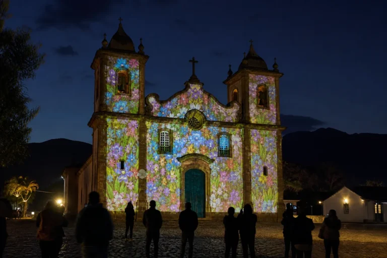 Show das luzes da Catedral de Pedra em Canela