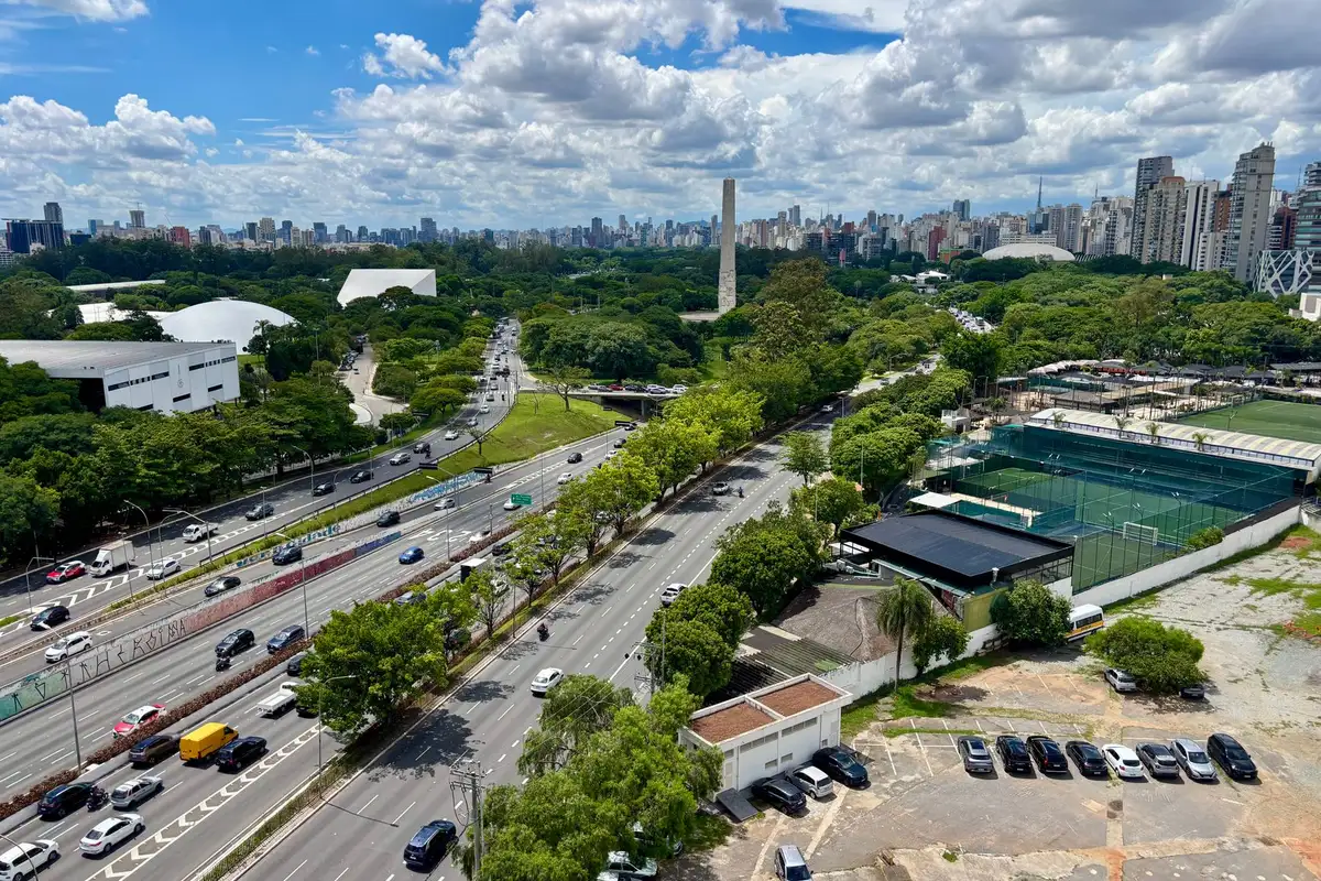 Vista aérea do Parque Ibirapuera em São Paulo