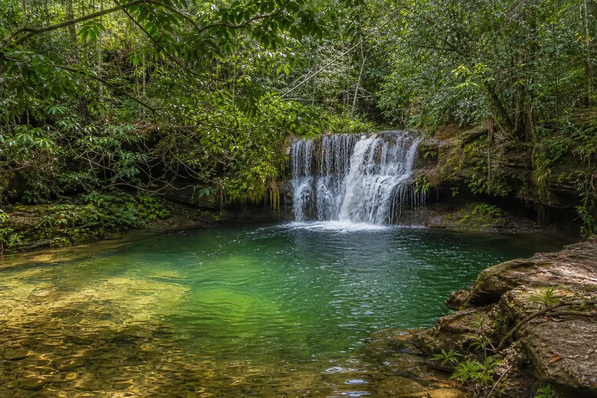 Green waterfall in Jalapão