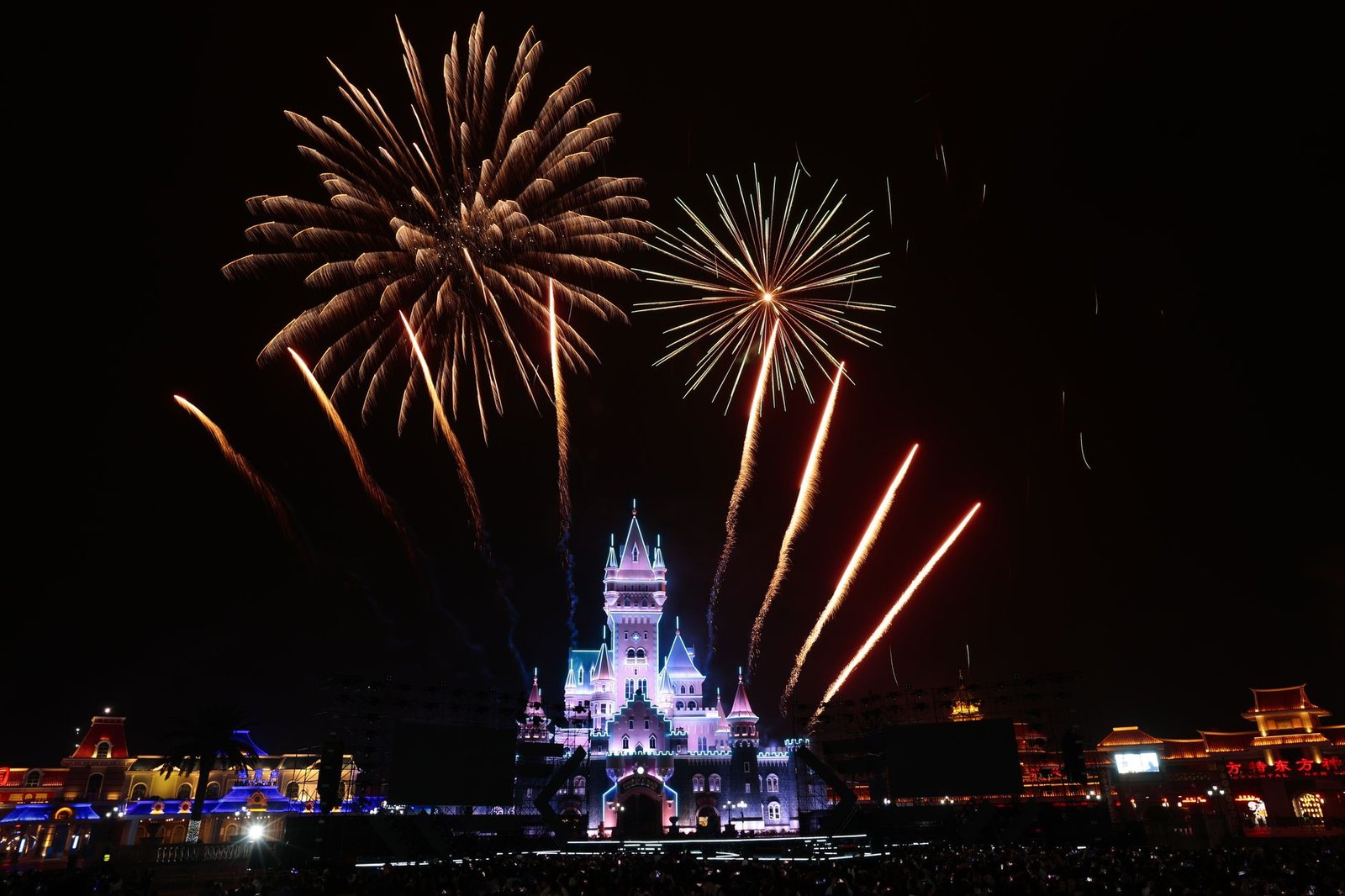 Feux d'artifice sur le château au Walt Disney World Resort à Orlando