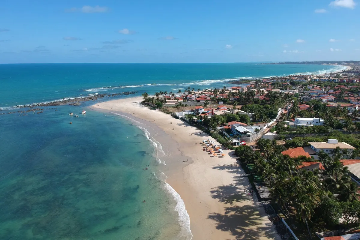 Vista aerea da Praia de Ponta Negra em Natal
