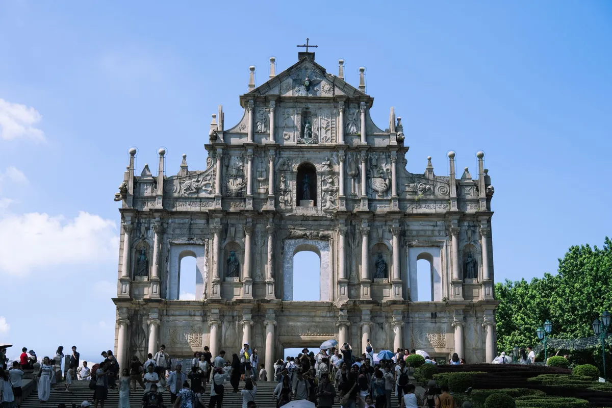 Escadaria e fachada das Ruínas de São Paulo em Macau