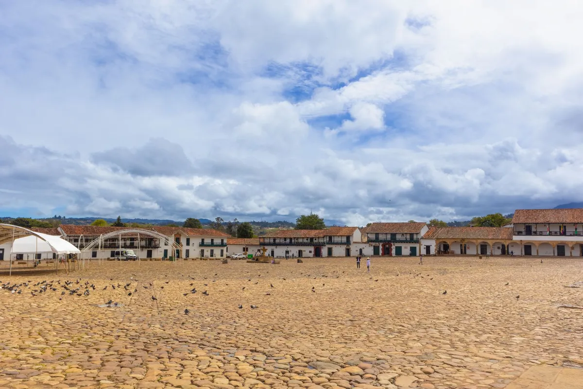 Casas coloniais brancas em Villa de Leyva