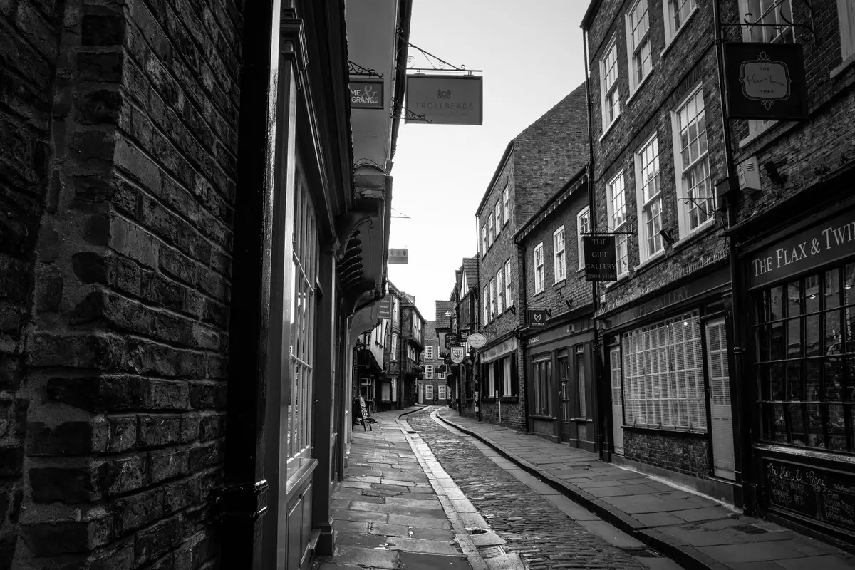 Vista histórica de The Shambles em York