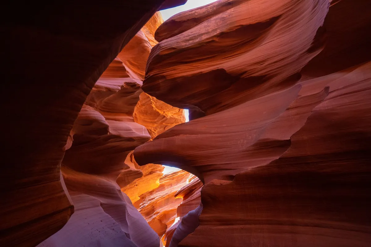 Paredes de arenito no Antelope Canyon