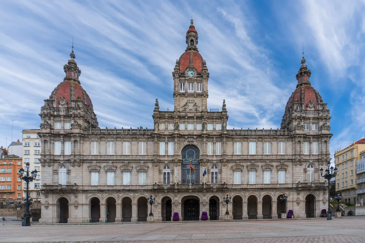 Praça e prefeitura de Maria Pita em A Corunha