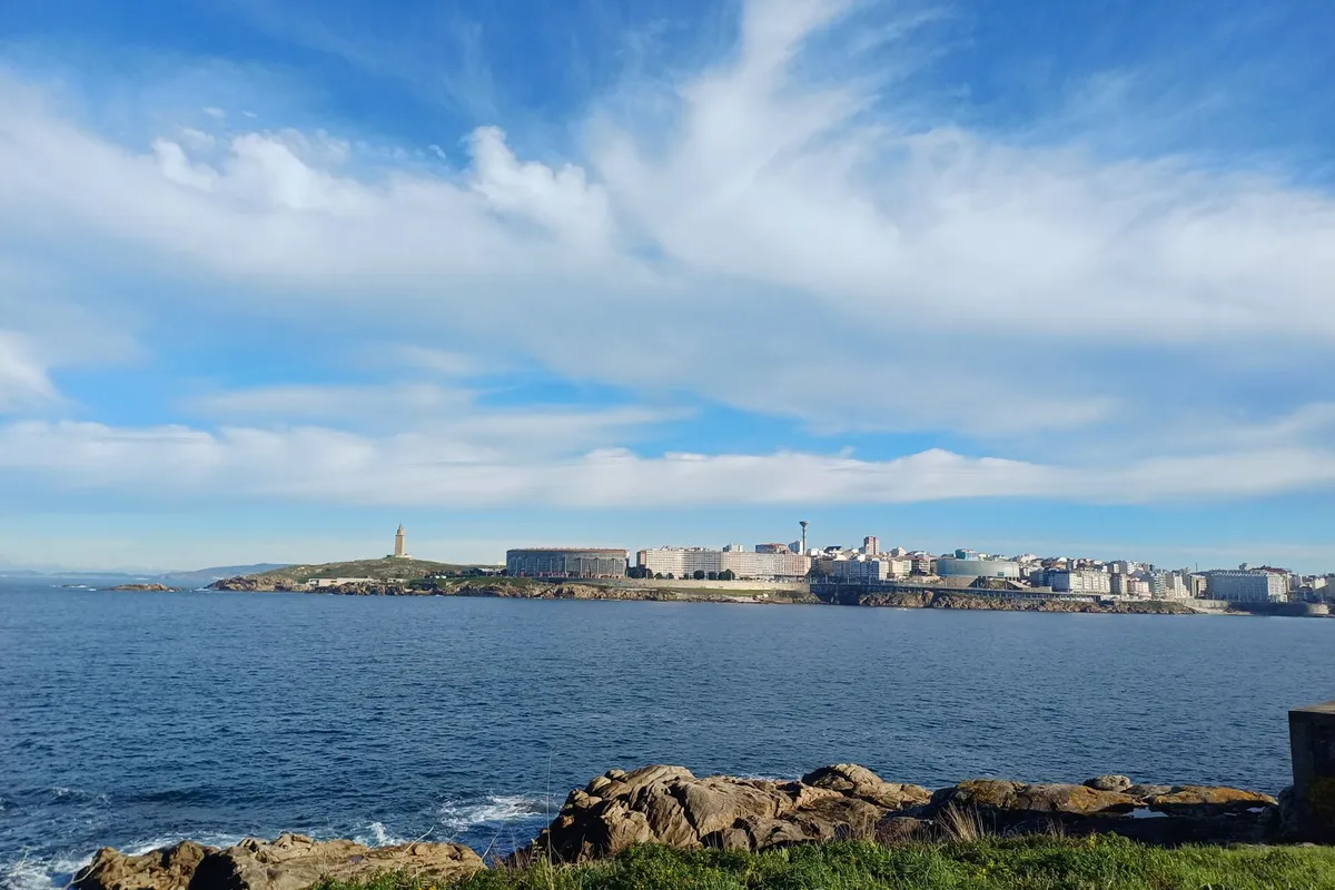 Vista panorâmica da costa de A Corunha