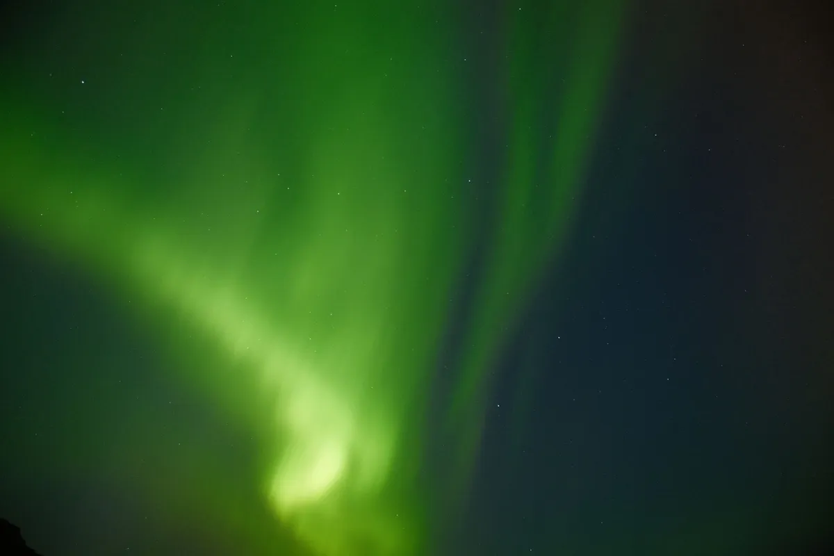 Aurora boreal no céu da Islândia