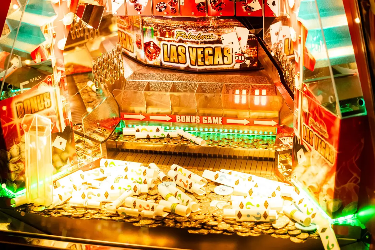 Máquinas de jogo em cassino de Las Vegas