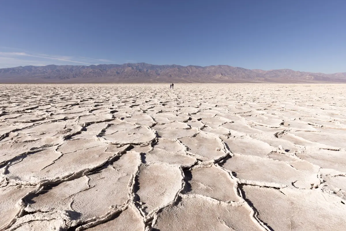 Badwater Basin no Death Valley, planície salgada