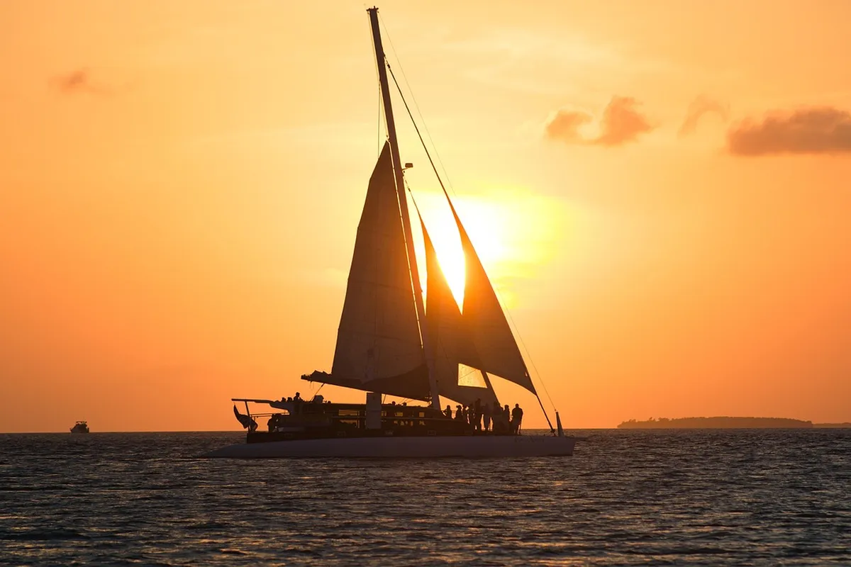Pôr do sol com barcos em Key West