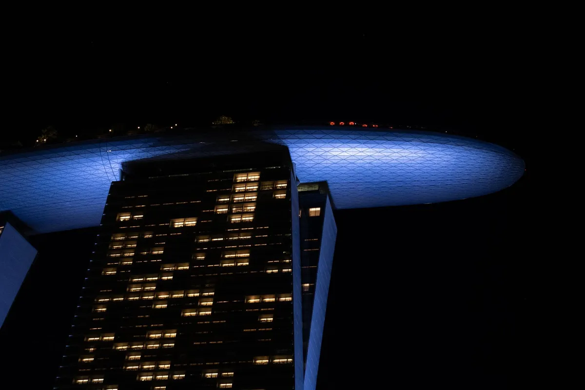 Skyline de Singapura com o Marina Bay Sands ao fundo