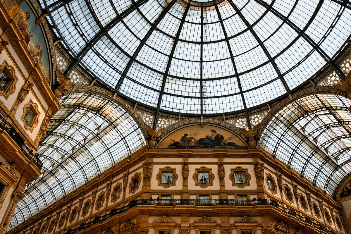Interior of the Galleria Vittorio Emanuele II in Milan