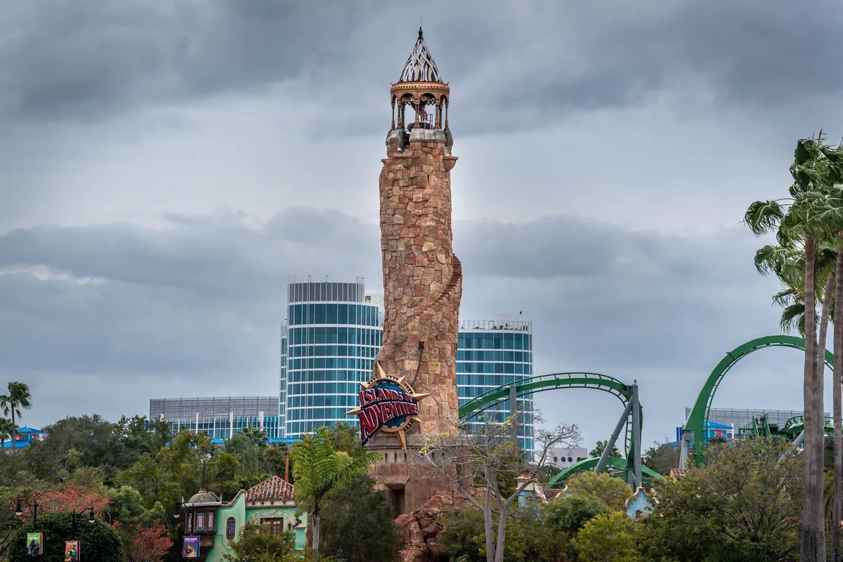 Vista de parque temático em Orlando