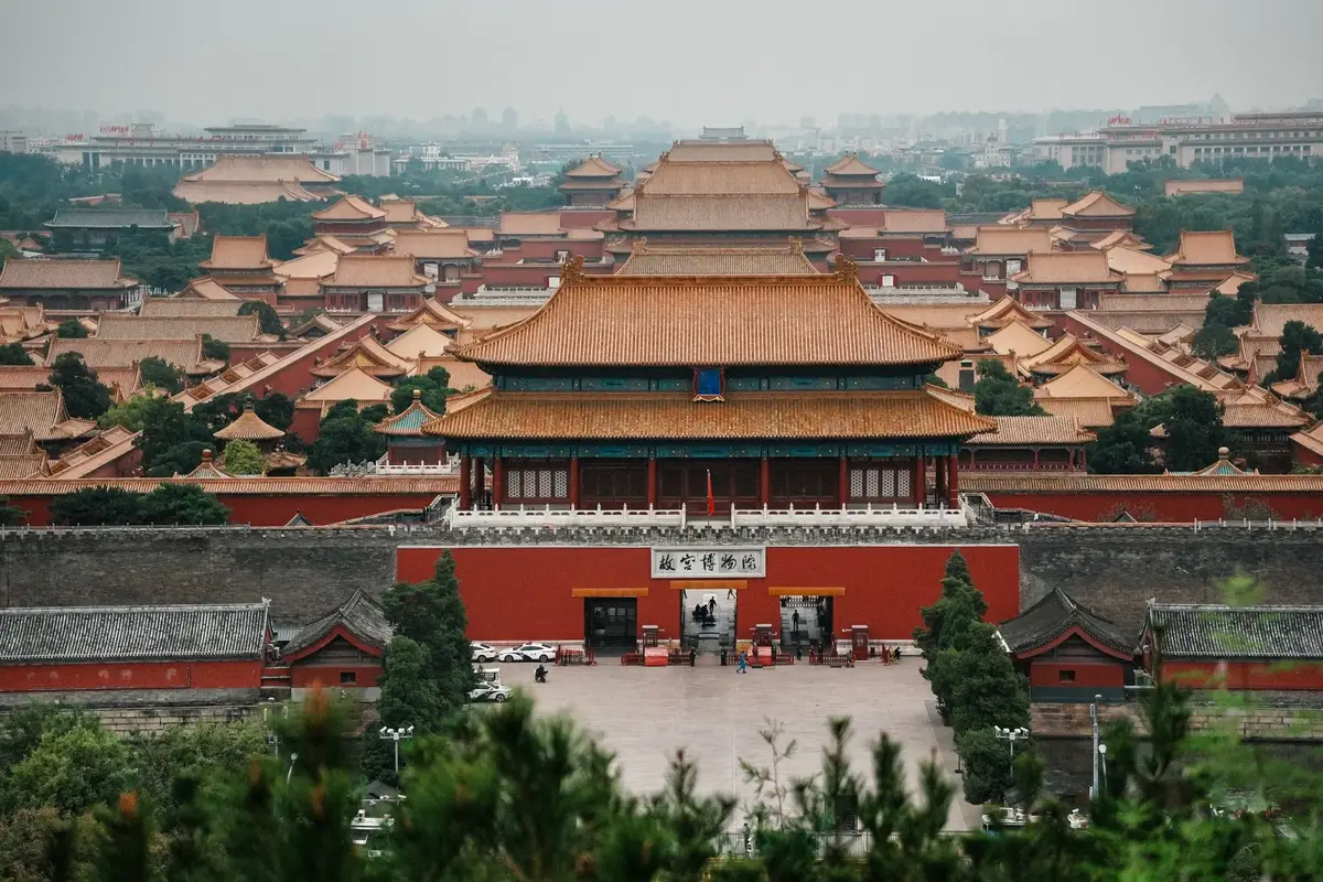 Vista aérea da Cidade Proibida em Pequim, China