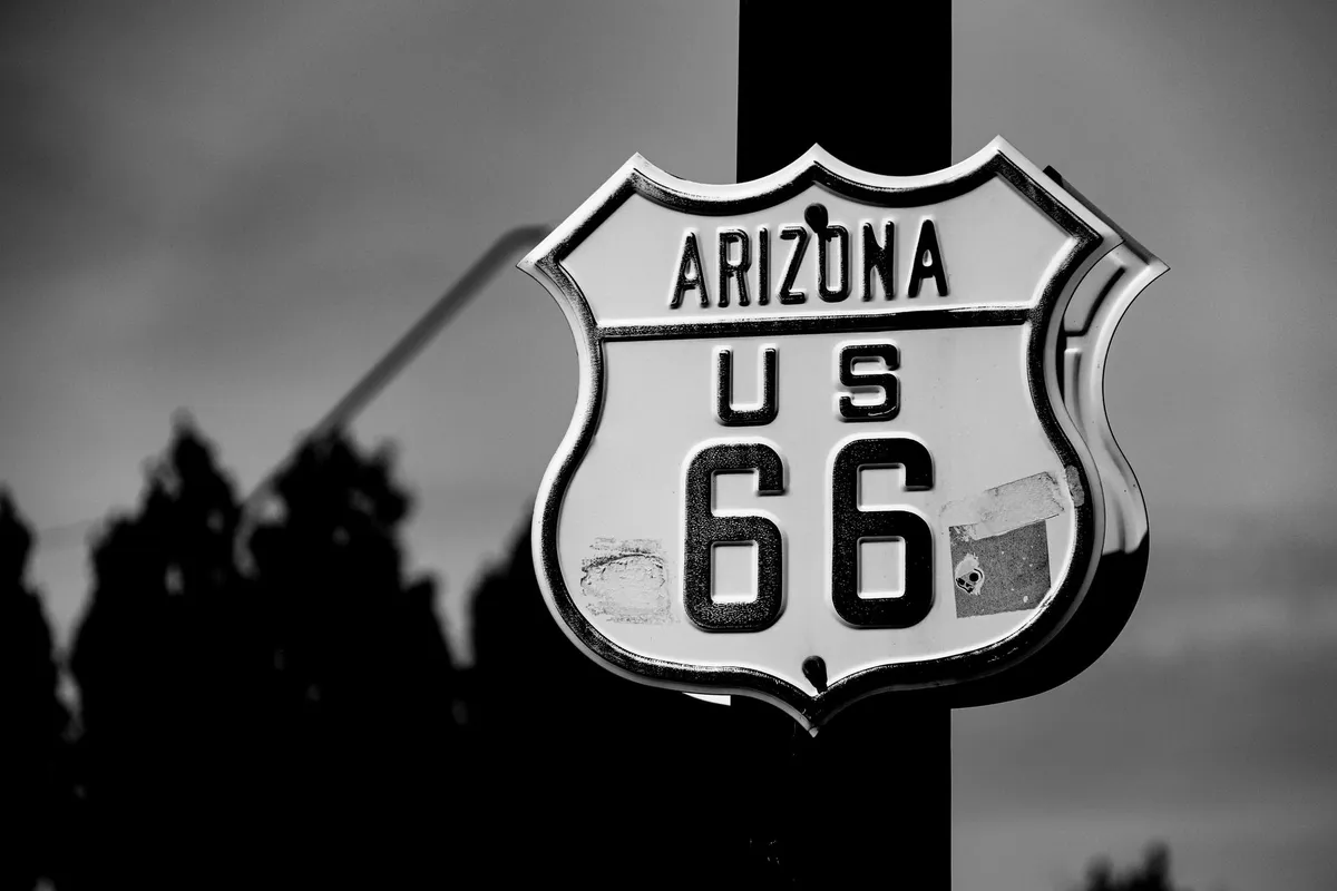 Placa da Route 66 no Arizona