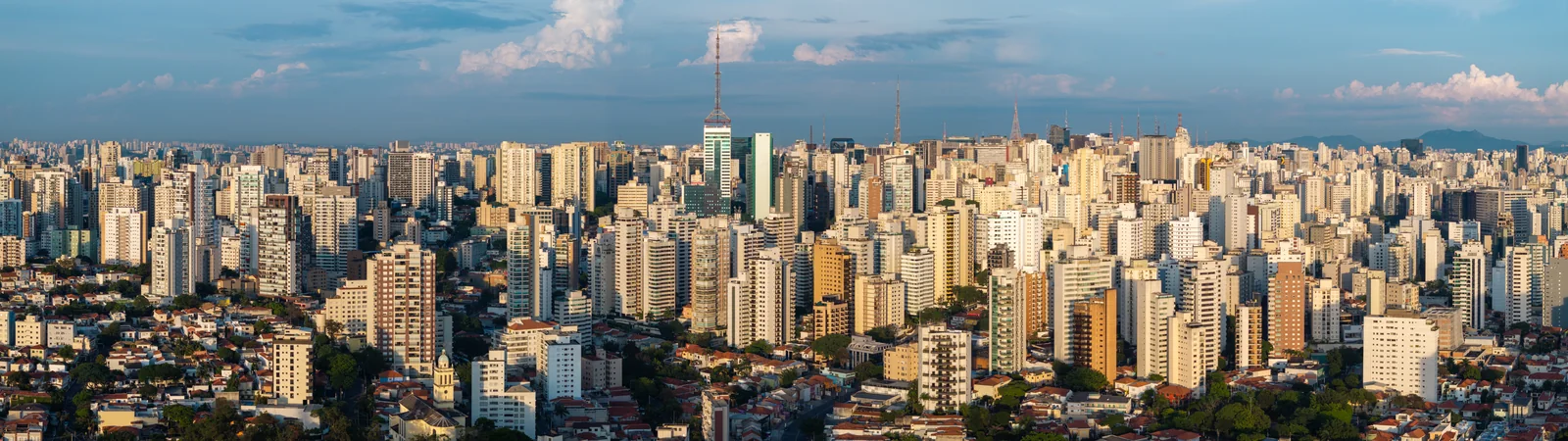 Vista aérea do horizonte urbano de São Paulo