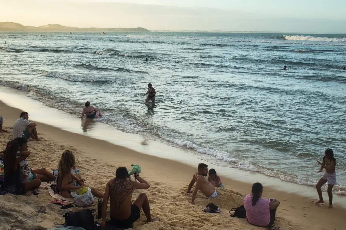Banhistas na Praia da Pipa, no Rio Grande do Norte