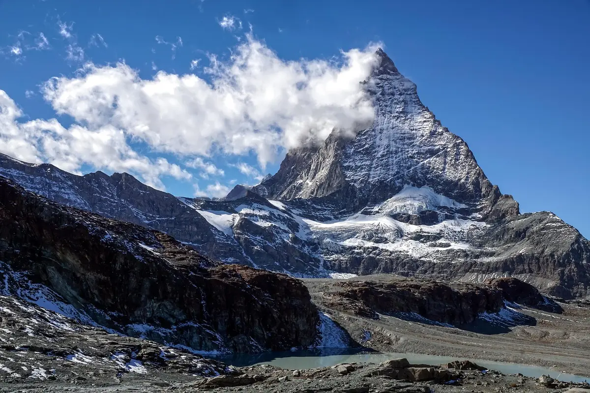 Matterhorn visto de Zermatt, ponto final do Glacier Express
