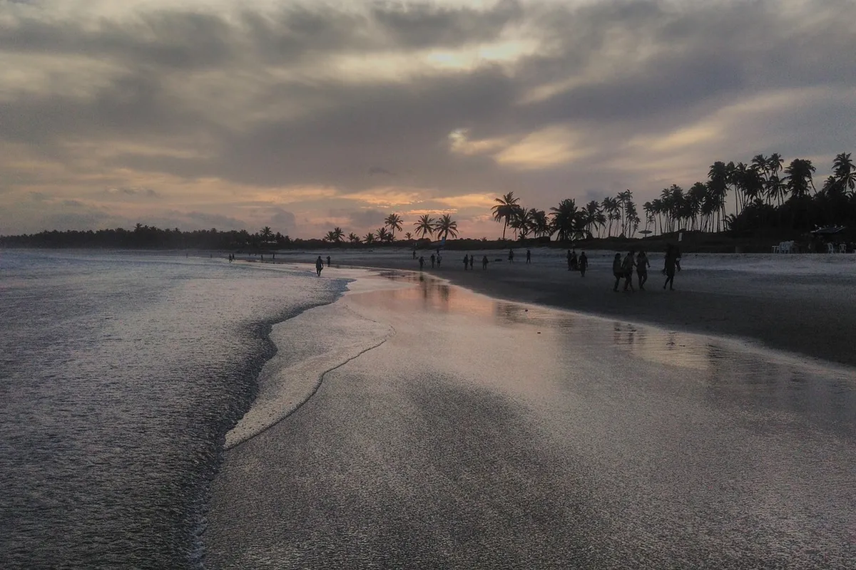 Orla da Praia do Francês em Alagoas com coqueiros e mar aberto
