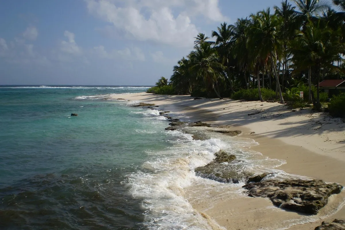 Vegetação e mar na ilha de San Andrés