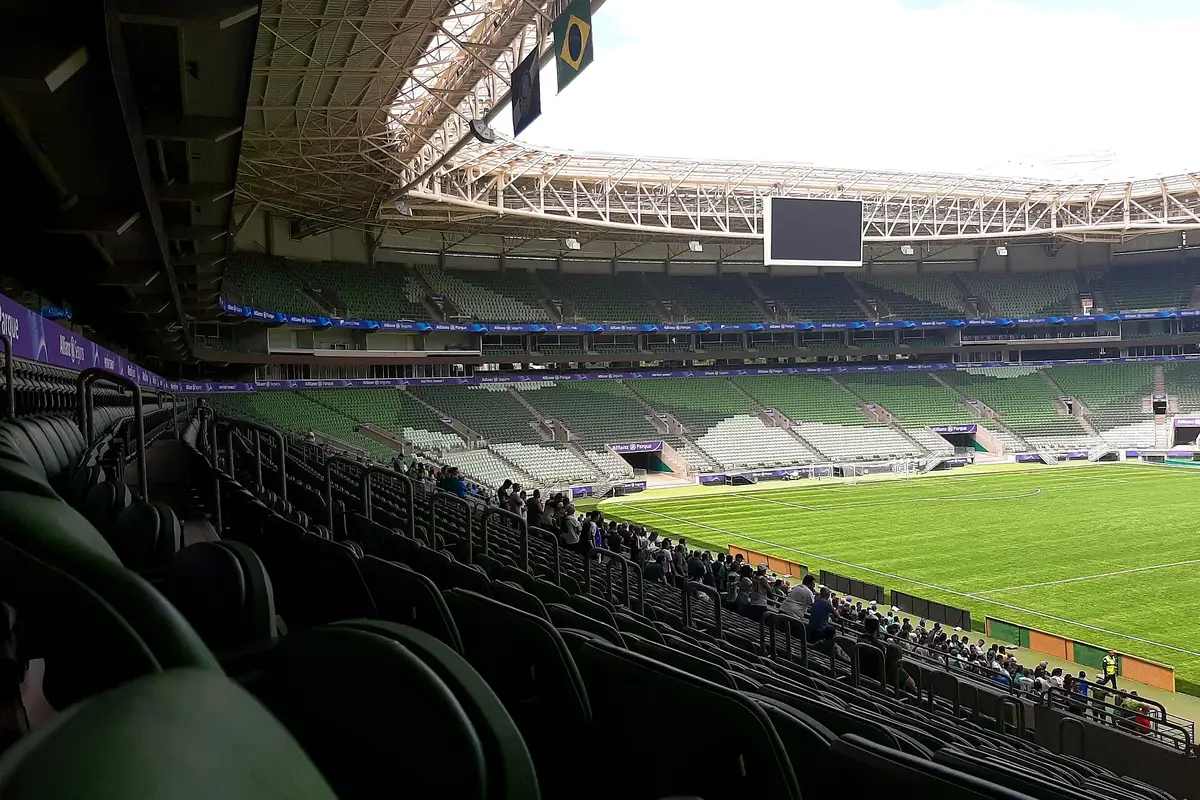 Fachada do Nubank Parque, antigo Allianz Parque, na Avenida Francisco Matarazzo, em São Paulo