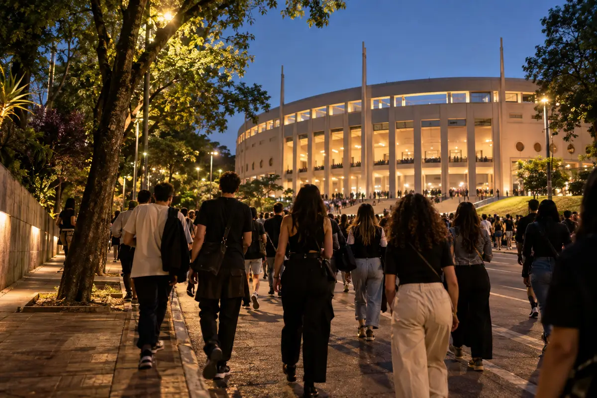 Público chega a uma arena na região do Pacaembu