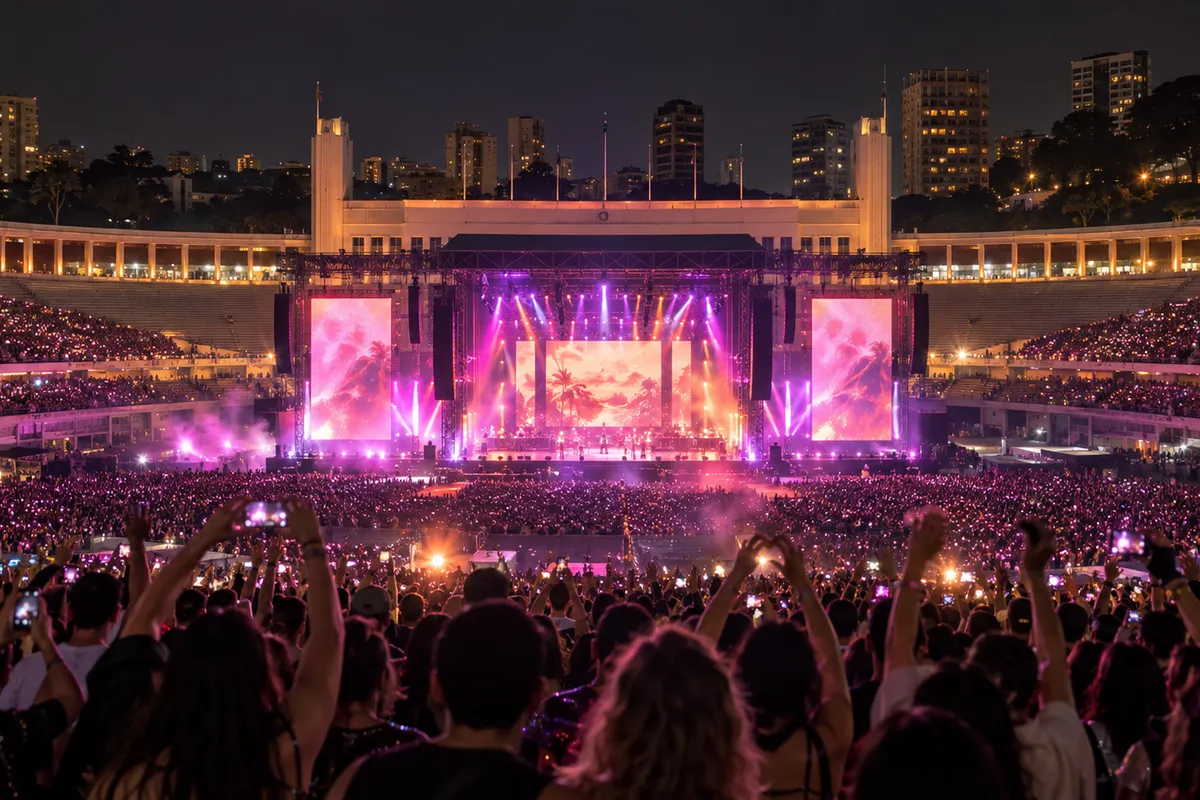 Show pop em arena inspirada no Pacaembu, em São Paulo