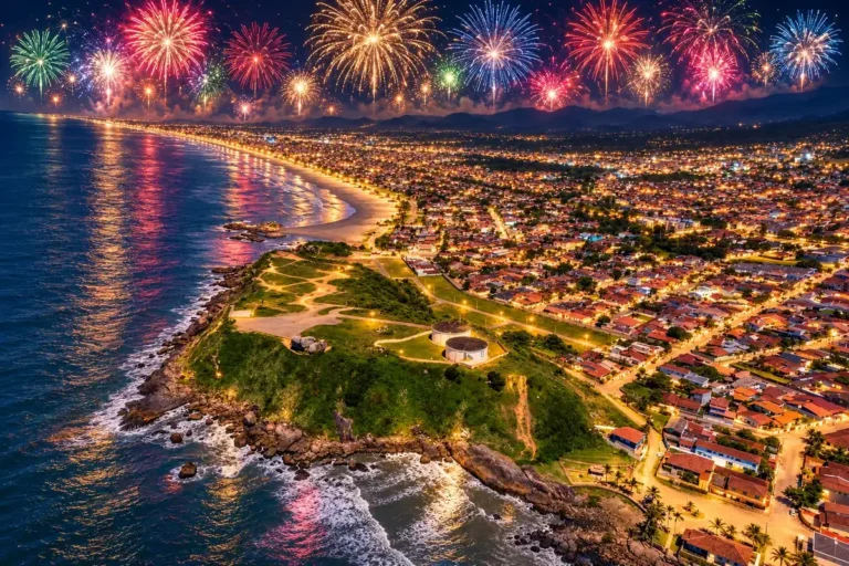 Réveillon em Itanhaém 2027: fogos e onde ficar