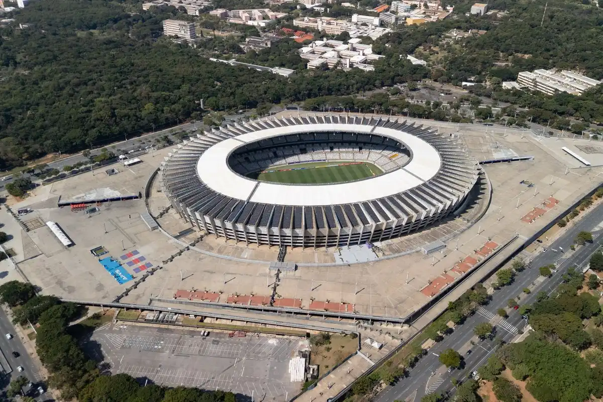 Vista aérea do Estádio Mineirão, na Pampulha, em Belo Horizonte