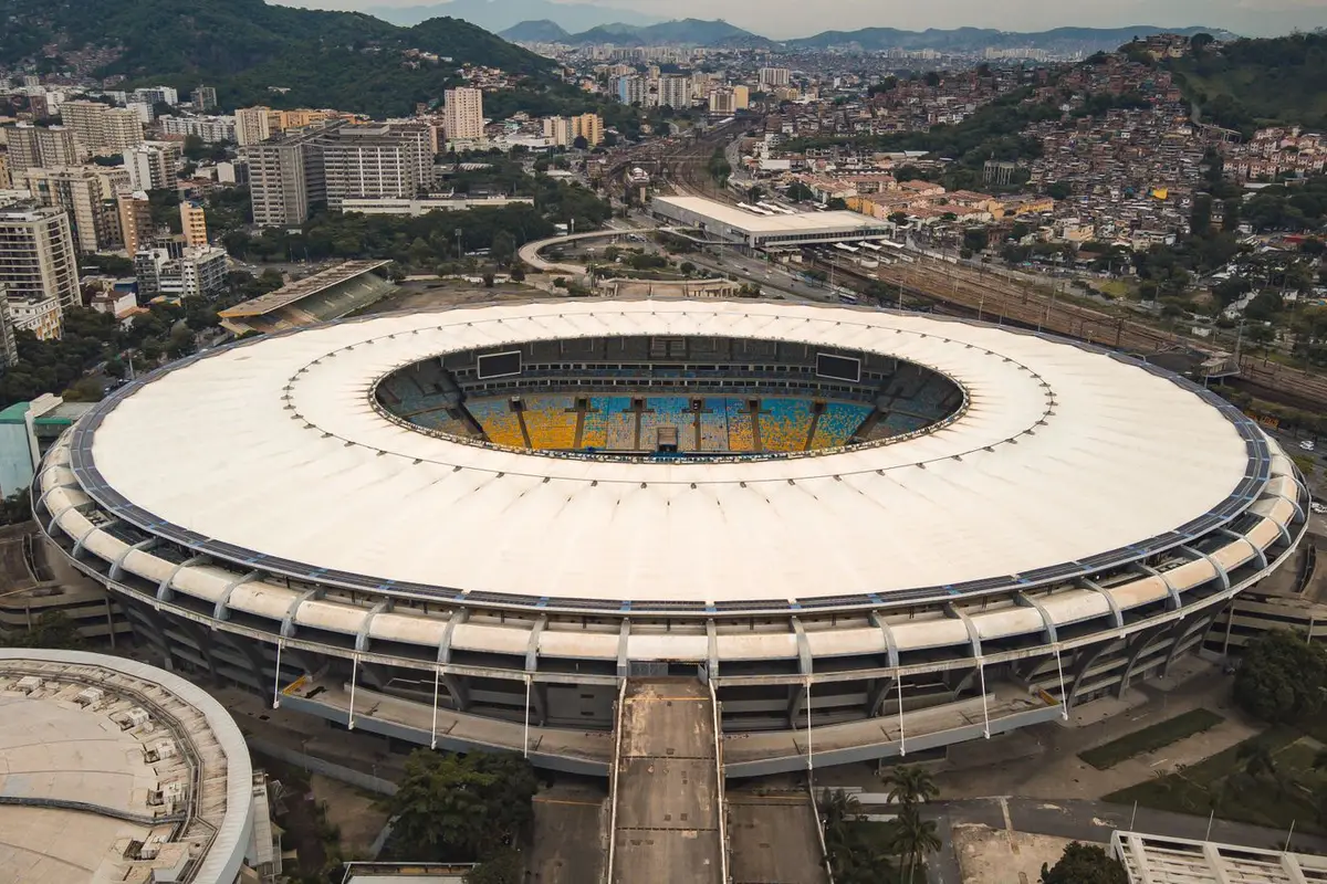 Estádio do Maracanã visto de fora, no bairro do Maracanã, Zona Norte do Rio de Janeiro