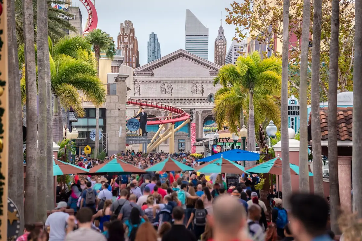Visitantes na área de Universal Studios Florida